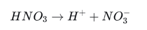 Ionization of nitric acid